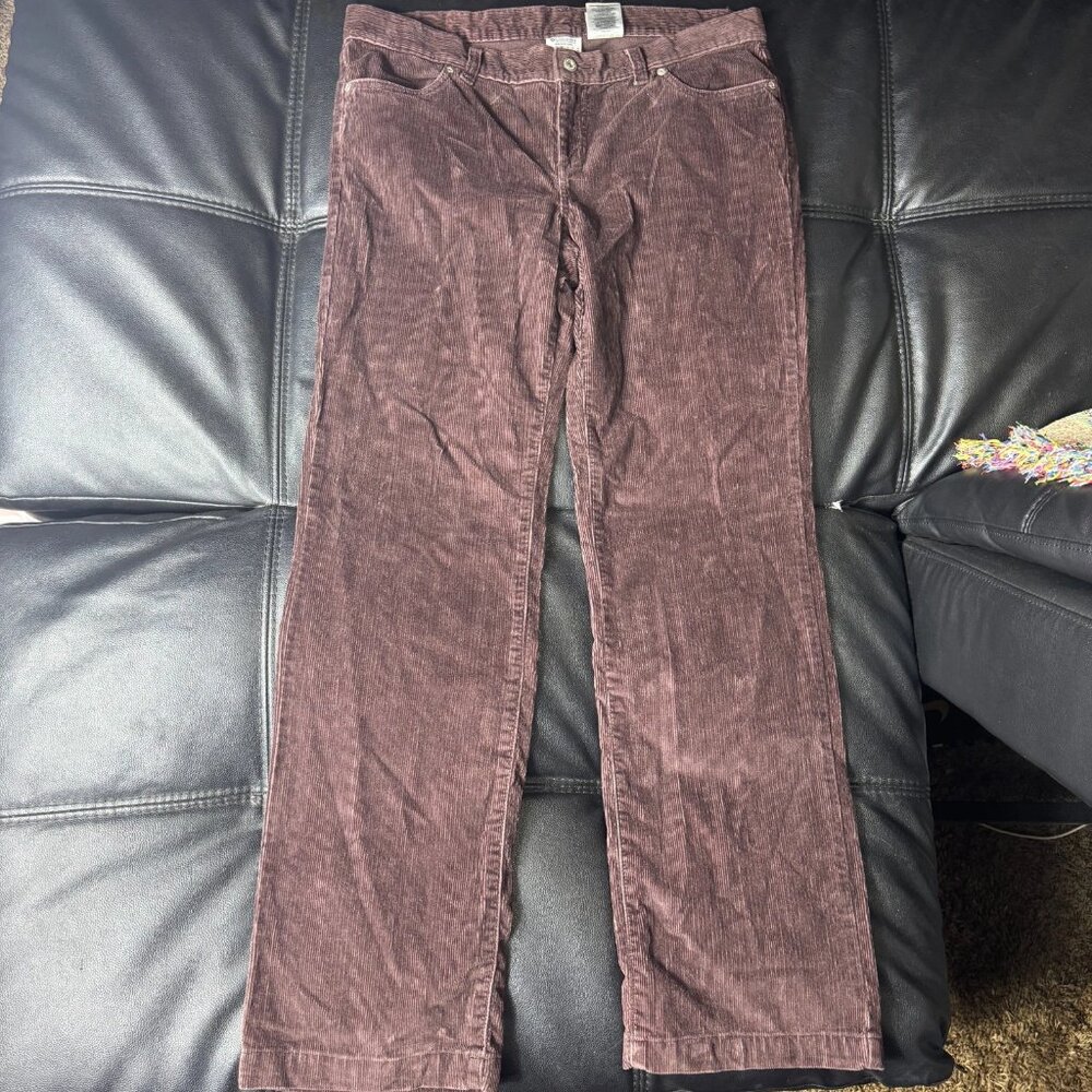 Columbia Women's Corduroy Pants Brown Stretch‎ Straight Leg Slash Pocket 14